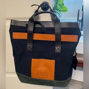 Scotch & Soda Weekend canvas and leather travel bag.